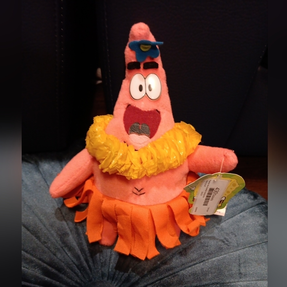 Rare Colors Spongebob Patrick Star Plush Hawaiian Hula Lei  Nanco W/tag 2004